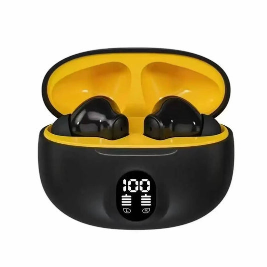 🎧 Écouteurs Bluetooth LED Noir & Jaune – Élégance et Performance au Quotidien