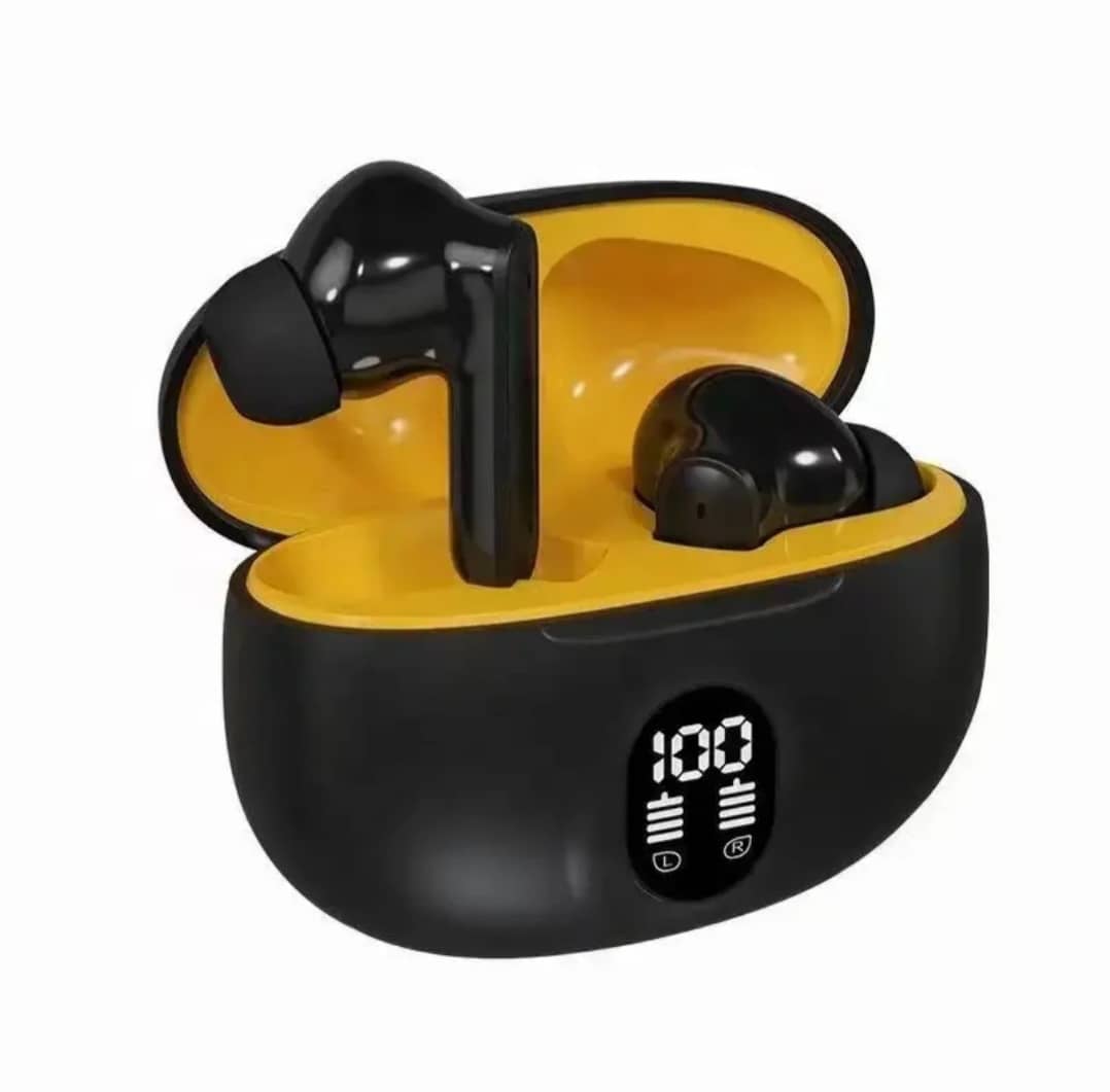 🎧 Écouteurs Bluetooth LED Noir & Jaune – Élégance et Performance au Quotidien